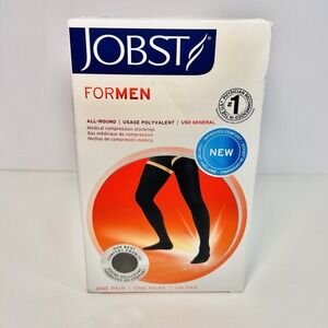 JOBST Men Thigh High Black XL Compression Socks 20-30 mmHg Micro Dotted Band